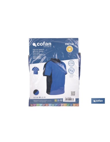 POLO FREYJA ELASTANO 210 G/M2 AZUL-NEGRO TALLA S
