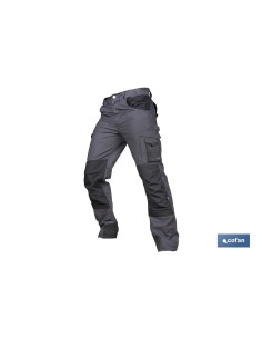 PANTALÓN DE TRABAJO HEIMDALL ELASTANO 280 G/M2 GRIS OSCURO CON DETALLES NEGROS TALLA 38