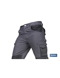 PANTALÓN DE TRABAJO HEIMDALL ELASTANO 280 G/M2 GRIS OSCURO CON DETALLES NEGROS TALLA 38 2