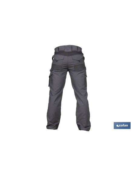 PANTALÓN DE TRABAJO HEIMDALL ELASTANO 280 G/M2 GRIS OSCURO CON DETALLES NEGROS TALLA 38