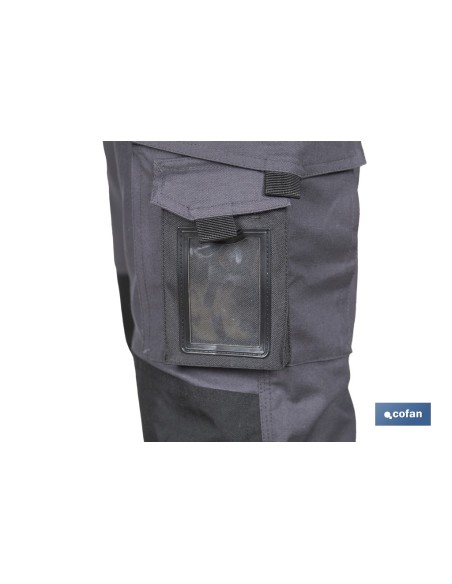 PANTALÓN DE TRABAJO HEIMDALL ELASTANO 280 G/M2 GRIS OSCURO CON DETALLES NEGROS TALLA 56