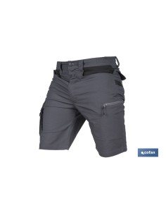 BERMUDAS DE TRABAJO FRIGG ELASTANO 215 G/M2 GRIS OSCURO CON DETALLES NEGROS TALLA 40