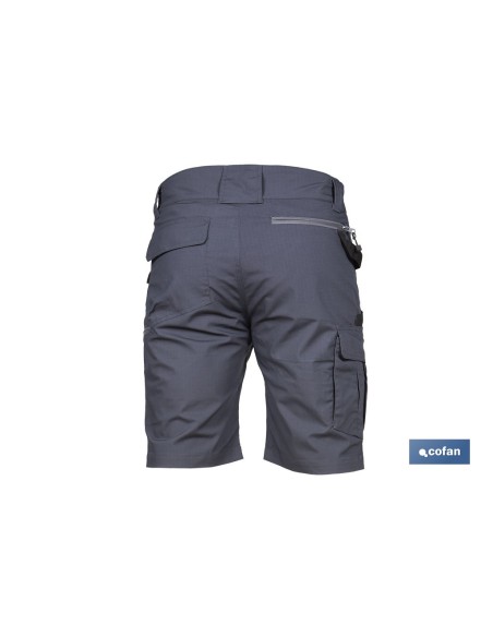 BERMUDAS DE TRABAJO FRIGG ELASTANO 215 G/M2 GRIS OSCURO CON DETALLES NEGROS TALLA 50