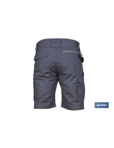 BERMUDAS DE TRABAJO FRIGG ELASTANO 215 G/M2 GRIS OSCURO CON DETALLES NEGROS TALLA 60