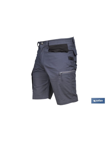 BERMUDAS DE TRABAJO FRIGG ELASTANO 215 G/M2 GRIS OSCURO CON DETALLES NEGROS TALLA 60