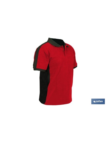 POLO HELA ELASTANO 210 G/M2 ROJO OSCURO-NEGRO TALLA XXL