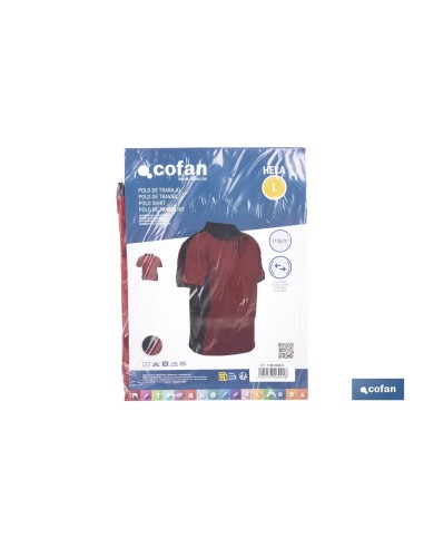POLO HELA ELASTANO 210 G/M2 ROJO OSCURO-NEGRO TALLA XXL
