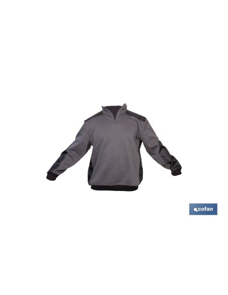 SUDADERA RANGER CUELLO CREMALLERA 280GMS GRIS-NEGRO T-M
