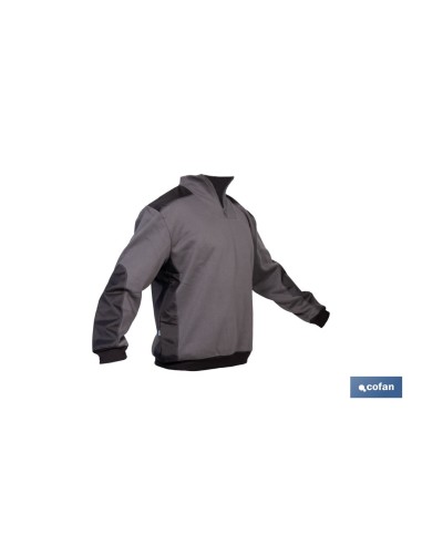 SUDADERA RANGER CUELLO CREMALLERA 280GMS GRIS-NEGRO T-M