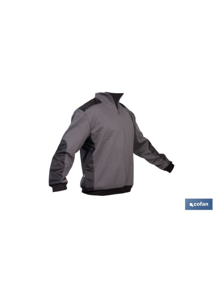 SUDADERA RANGER CUELLO CREMALLERA 280GMS GRIS-NEGRO T-XL