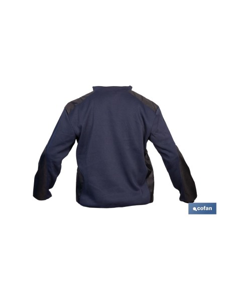 SUDADERA RANGER CUELLO CREMALLERA 280GMS AZUL-NEGRO T-L