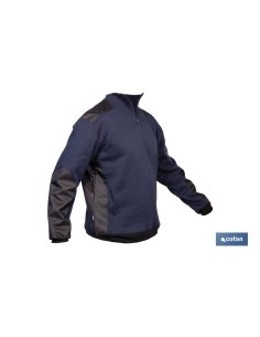 SUDADERA RANGER CUELLO CREMALLERA 280GMS AZUL-NEGRO T-M 2
