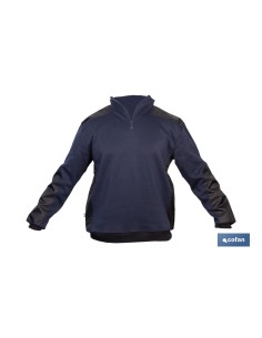 SUDADERA RANGER CUELLO CREMALLERA 280GMS AZUL-NEGRO T-XXL