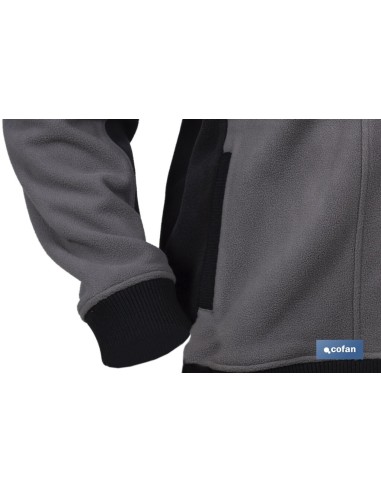 CHAQUETA POLAR MODELO WALKER 370 G/M GRIS-NEGRO TALLA M