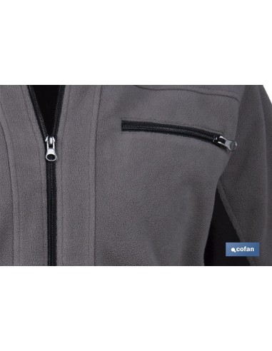 CHAQUETA POLAR MODELO WALKER 370 G/M GRIS-NEGRO TALLA XXL
