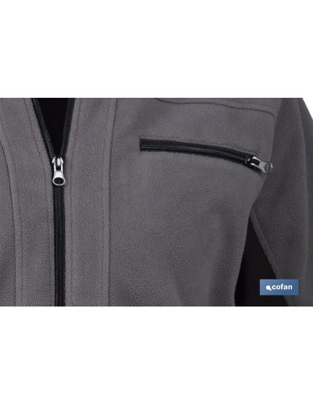 CHAQUETA POLAR MODELO WALKER 370 G/M GRIS-NEGRO TALLA XXL