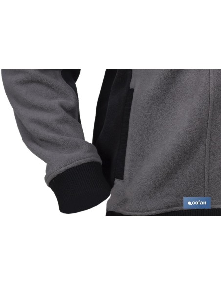 CHAQUETA POLAR MODELO WALKER 370 G/M GRIS-NEGRO TALLA XXL