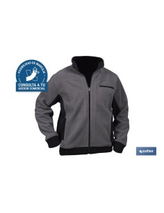 CHAQUETA POLAR MODELO WALKER 370 G/M GRIS-NEGRO TALLA XXXL