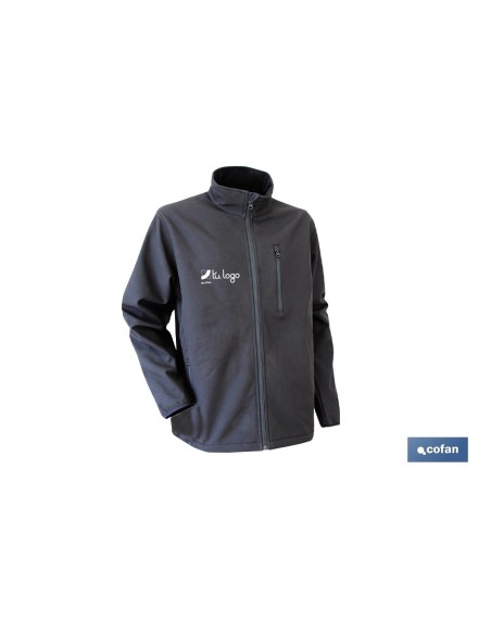 CHAQUETA SOFT SHELL NEGRA LISTER 340g/m TALLA L