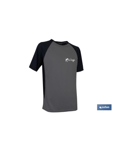 CAMISETA TRANSPIRABLE MODELO PILOTE GRIS-NEGRA 160 g/m2 TALLA-XXXL
