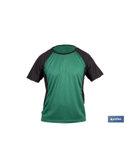 CAMISETA TRANSPIRABLE MODELO PILOTE VERDE-NEGRA 160 g/m2 TALLA-L