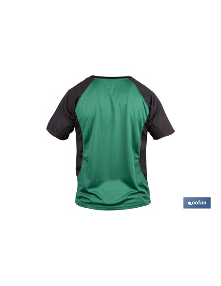 CAMISETA TRANSPIRABLE MODELO PILOTE VERDE-NEGRA 160 g/m2 TALLA-L
