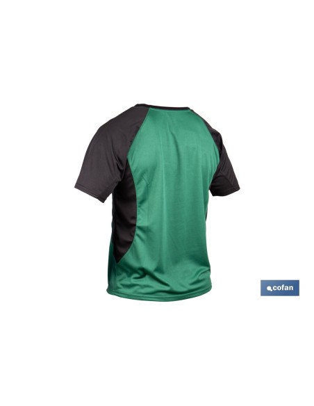 CAMISETA TRANSPIRABLE MODELO PILOTE VERDE-NEGRA 160 g/m2 TALLA-L