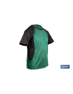 CAMISETA TRANSPIRABLE MODELO PILOTE VERDE-NEGRA 160 g/m2 TALLA-M
