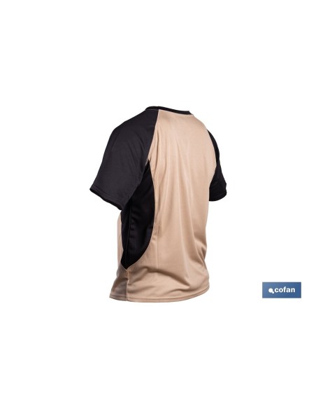 CAMISETA TRANSPIRABLE MODELO PILOTE BEIGE-NEGRA 160 g/m2 TALLA-L
