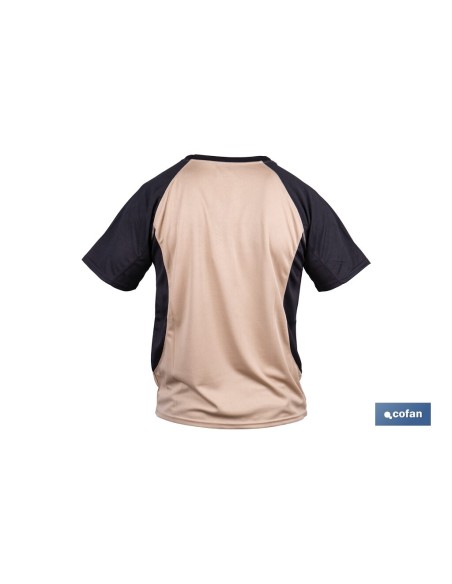 CAMISETA TRANSPIRABLE MODELO PILOTE BEIGE-NEGRA 160 g/m2 TALLA-S
