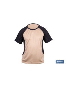CAMISETA TRANSPIRABLE MODELO PILOTE BEIGE-NEGRA 160 g/m2 TALLA-XXXL 2