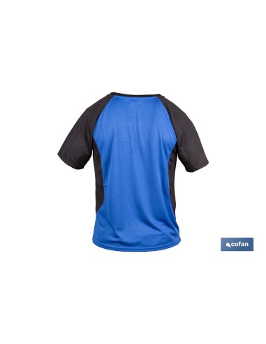 CAMISETA TRANSPIRABLE MODELO PILOTE AZUL-NEGRA 160 g/m2 TALLA-M