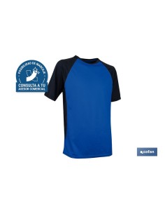 CAMISETA TRANSPIRABLE MODELO PILOTE AZUL-NEGRA 160 g/m2 TALLA-XL
