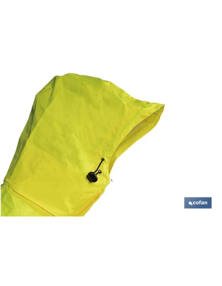 CHAQUETA DE LLUVIA DE ALTA VISIBILIDAD MODELO SAGITARIO AMARILLA Y AZUL TALLA XXXL