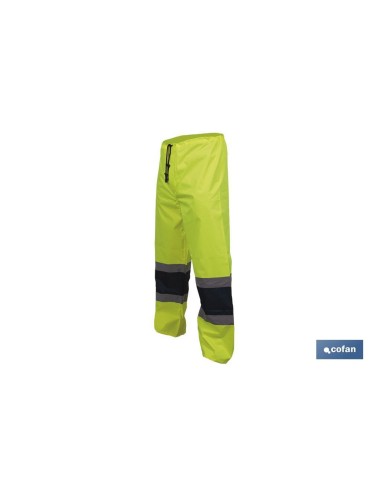 PANTALÓN DE LLUVIA DE ALTA VISIBILIDAD MODELO BELLATRIX AMARILLA Y AZUL TALLA XL
