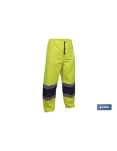 PANTALÓN DE LLUVIA DE ALTA VISIBILIDAD MODELO BELLATRIX AMARILLA Y AZUL TALLA XXXL