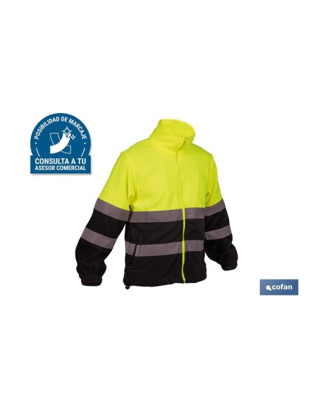 FORRO POLAR DE ALTA VISIBILIDAD MODELO ALTAIR AMARILLO Y AZUL TALLA XXL