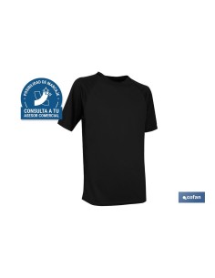 CAMISETA TRANSPIRABLE MODELO PILOTE NEGRA 160 g/m2 TALLA-L