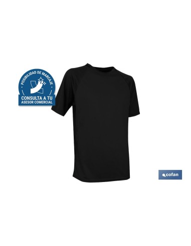 CAMISETA TRANSPIRABLE MODELO PILOTE NEGRA 160 g/m2 TALLA-L