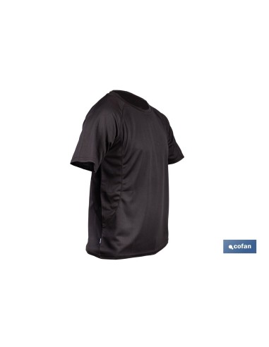 CAMISETA TRANSPIRABLE MODELO PILOTE NEGRA 160 g/m2 TALLA-L