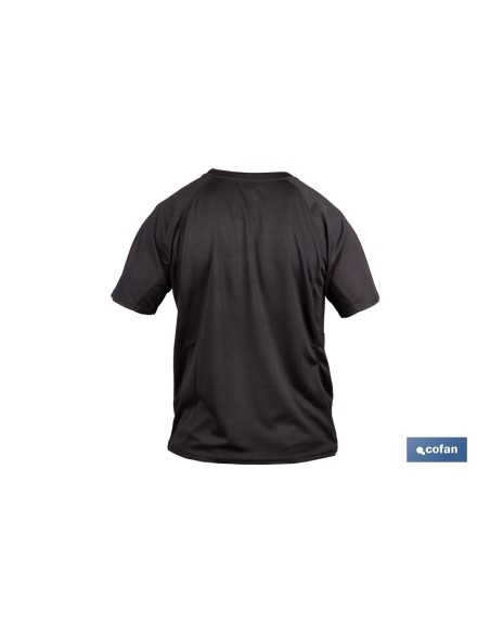 CAMISETA TRANSPIRABLE MODELO PILOTE NEGRA 160 g/m2 TALLA-L