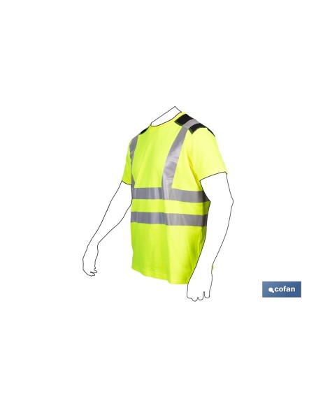 CAMISETA DE ALTA VISIBILIDAD MODELO ATLAS AMARILLA Y NEGRA TALLA L
