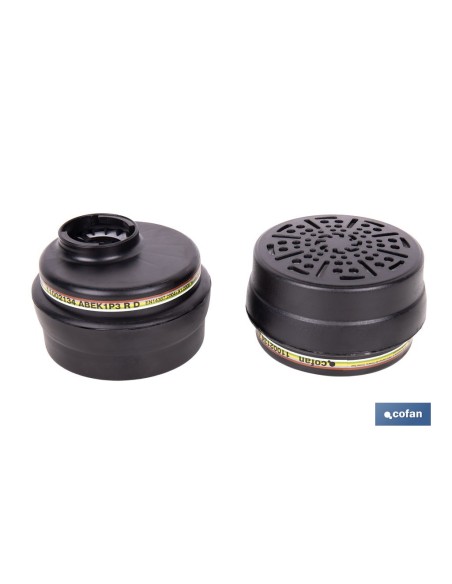 SET DE 2 FILTROS TIPO ABEK1P3 (ADAPTABLES A MÁSCARA FACIAL)