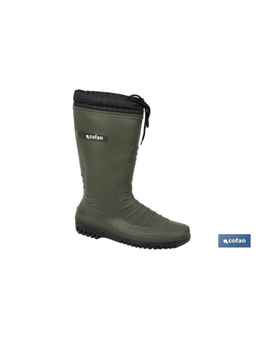 BOTA DE AGUA VERDE/NEGRA CON FORRO POLAR TALLA 36
