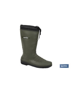 BOTA DE AGUA VERDE/NEGRA CON FORRO POLAR TALLA 37