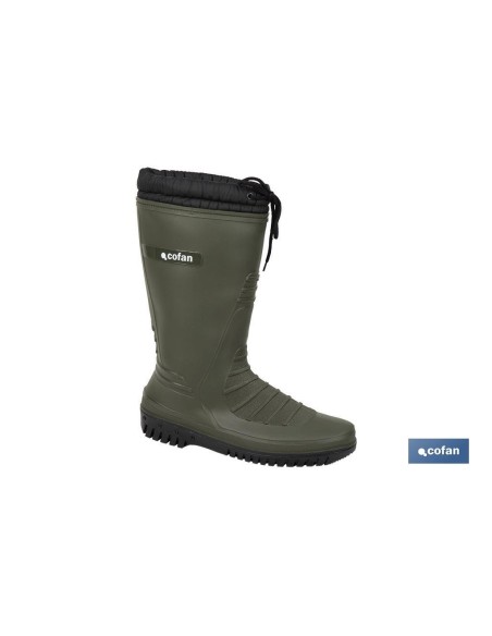 BOTA DE AGUA VERDE/NEGRA CON FORRO POLAR TALLA 37