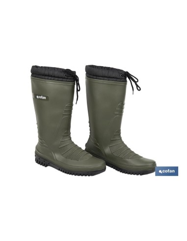 BOTA DE AGUA VERDE/NEGRA CON FORRO POLAR TALLA 39