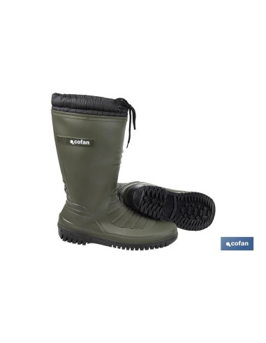 BOTA DE AGUA VERDE/NEGRA CON FORRO POLAR TALLA 39