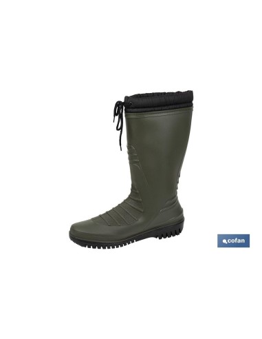 BOTA DE AGUA VERDE/NEGRA CON FORRO POLAR TALLA 40