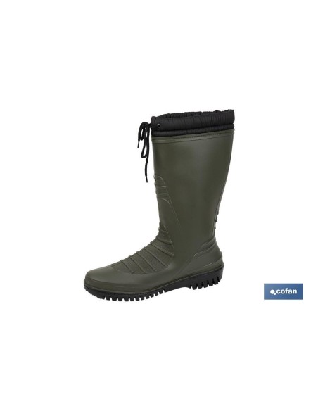 BOTA DE AGUA VERDE/NEGRA CON FORRO POLAR TALLA 40